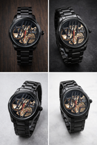 Forest Luxury Black Skeleton Watch for Men | Automatic Mechanical Designer Watch