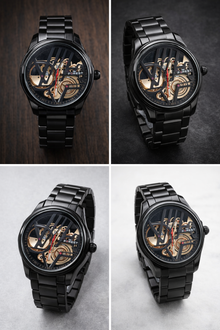 Forest Luxury Black Skeleton Watch for Men | Automatic Mechanical Designer Watch