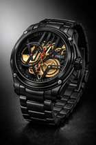Forest Luxury Black Skeleton Watch for Men | Automatic Mechanical Designer Watch