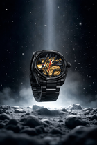 Forest Luxury Black Skeleton Watch for Men | Automatic Mechanical Designer Watch