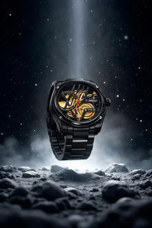 Forest Luxury Black Skeleton Watch for Men | Automatic Mechanical Designer Watch